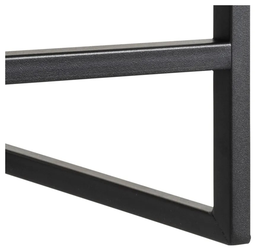 Fekete-natúr színű fali fogas tölgyfa dekorral, polccal Seaford – Actona