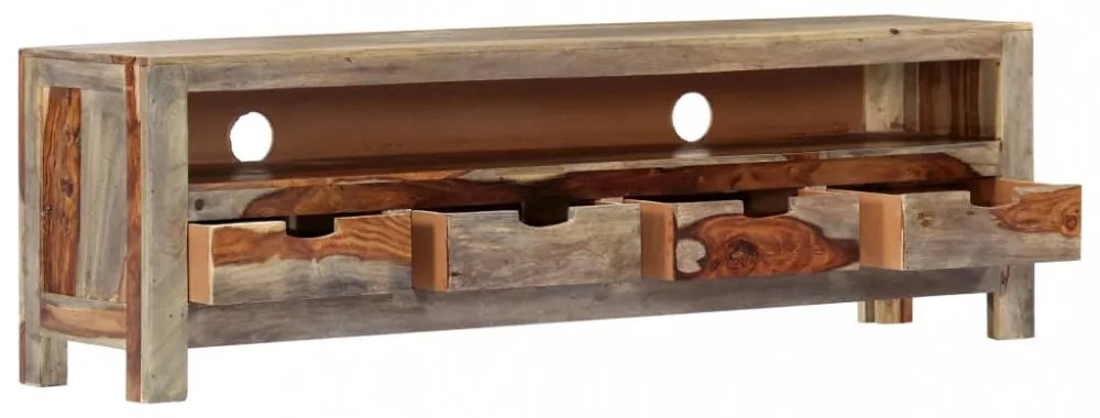 tömör akácfából TV-szekrény 130 x 30 x 40 cm