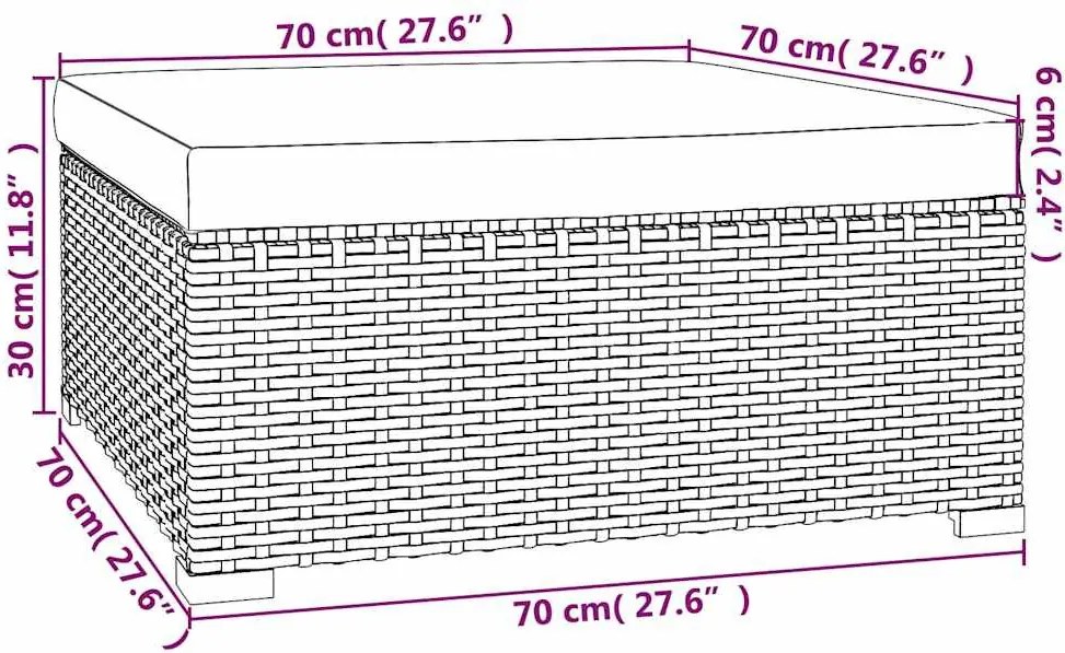 4 részes barna polyrattan kerti ülőgarnitúra párnákkal