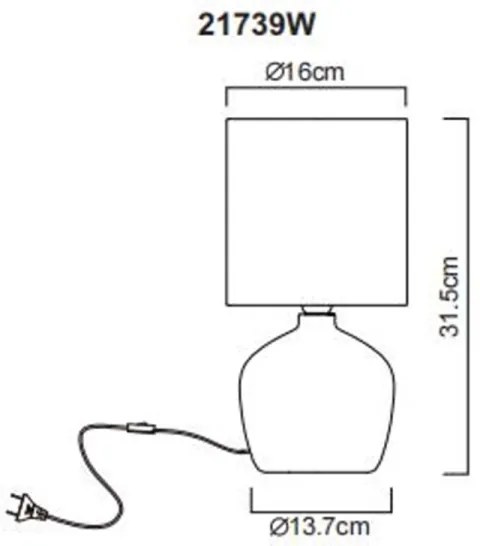 Globo 21739W - Asztali lámpa MARBLE 1xE14/40W/230V fehér
