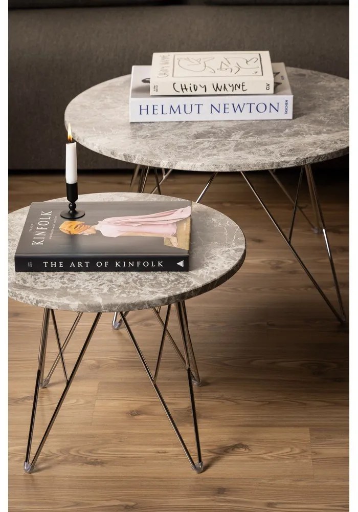 Márvány kerek tárolóasztal ø 55 cm Prunus – Actona