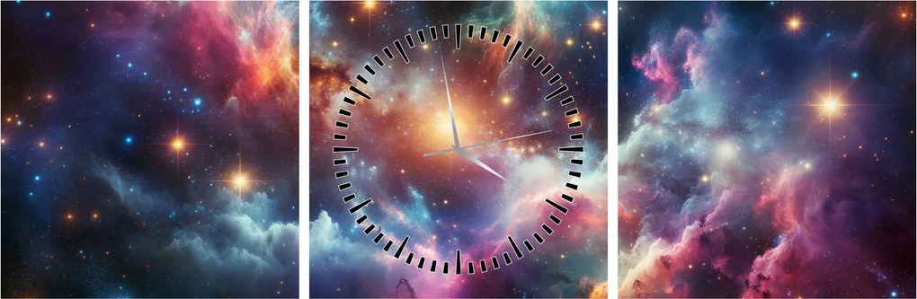 Kép - Sötét univerzum (órával) (90x30 cm)