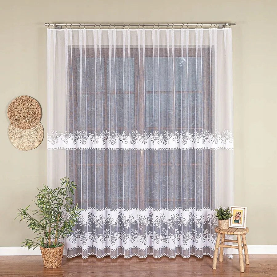 Függöny méteráru jacquard csíkos modern 18074 jacquard mintás 250cm 0,5m