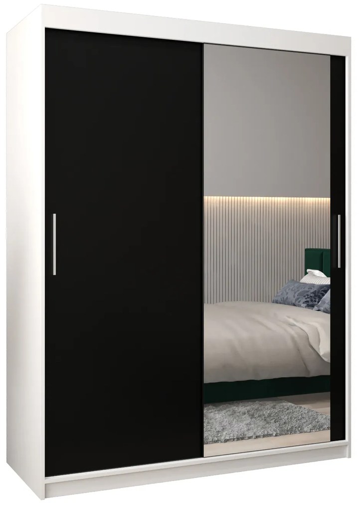 Ruhásszekrény 150 cm Toki 2 (matt fekete + matt fekete). 1064986