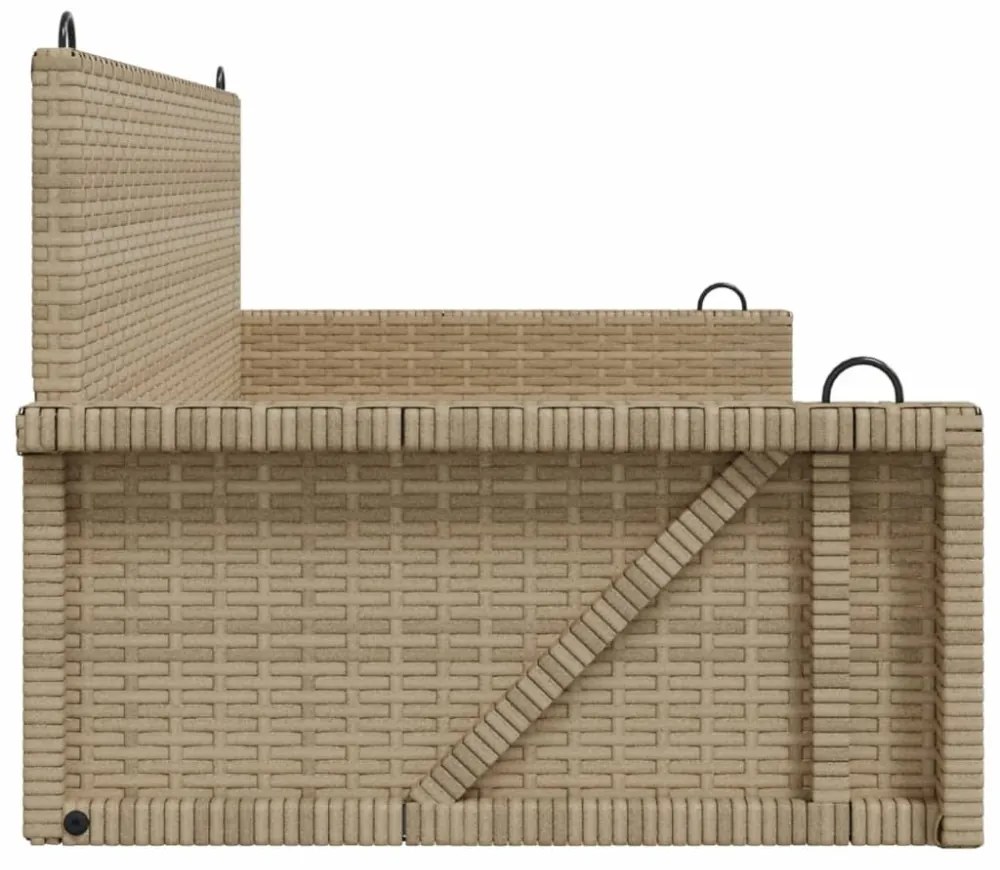 bézs polyrattan hintapad 119 x 56 x 48 cm