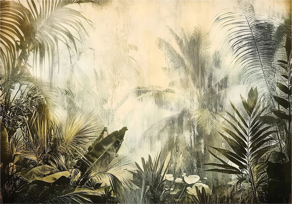 Fotótapéta Dzsungel Levelek Vintage Hálószoba Nappali Tapéta Flizelina 250x175