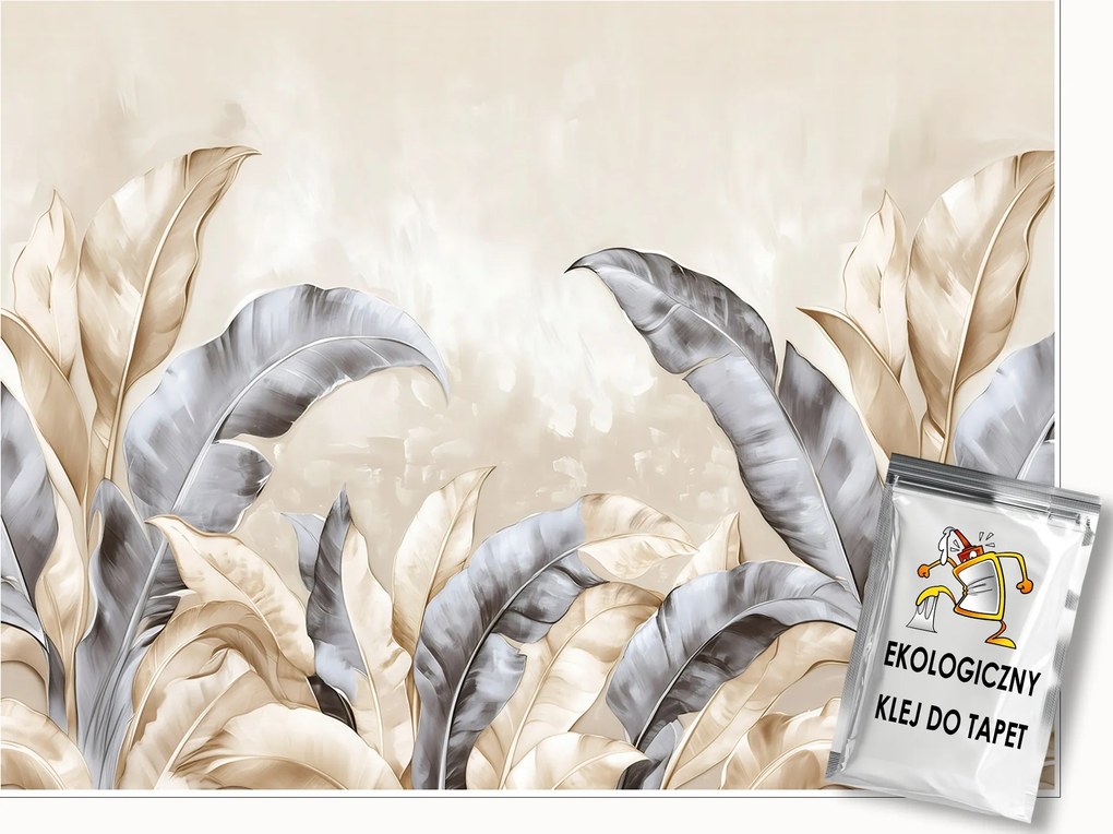 Fotótapéta Levelek Bézs Beton Hálószoba Nappali Tapéta Flizelina 400x280