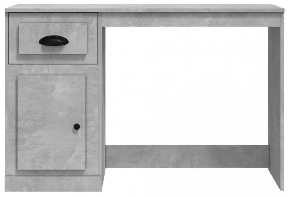 betonszürke szerelt fa íróasztal fiókkal 115x50x75 cm