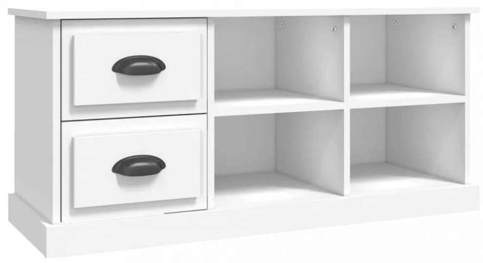 fehér szerelt fa TV-szekrény 102 x 35,5 x 47,5 cm