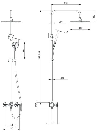 Deante NAC_N4QT - TEMISTO csaptelepes zuhanyszett, fekete