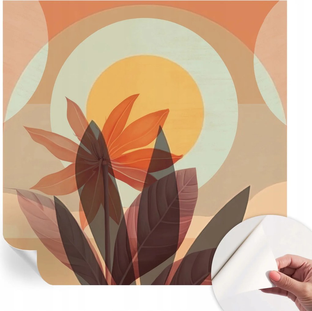 Öntapadós tapéta 3D fali furnér Virágos absztrakt 250x250 cm