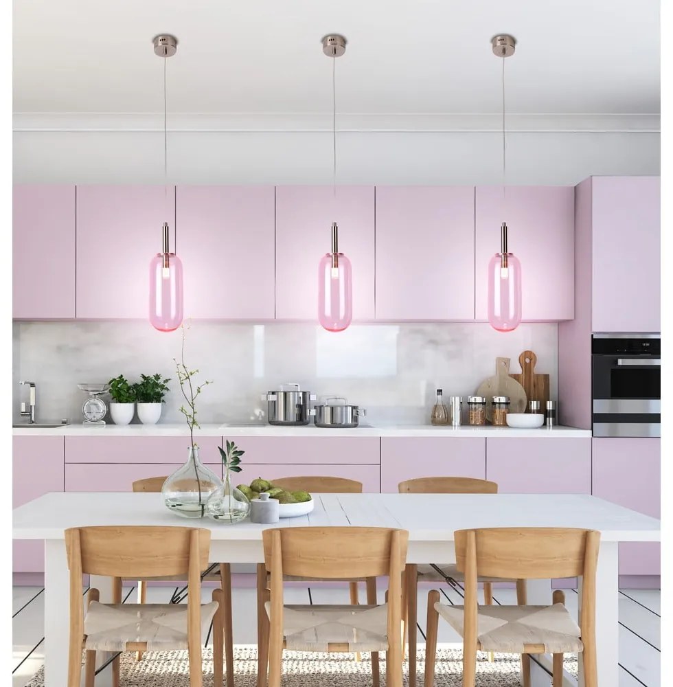 Lila LED függőlámpa üveg búrával ø 13 cm Fiuggi – Candellux Lighting