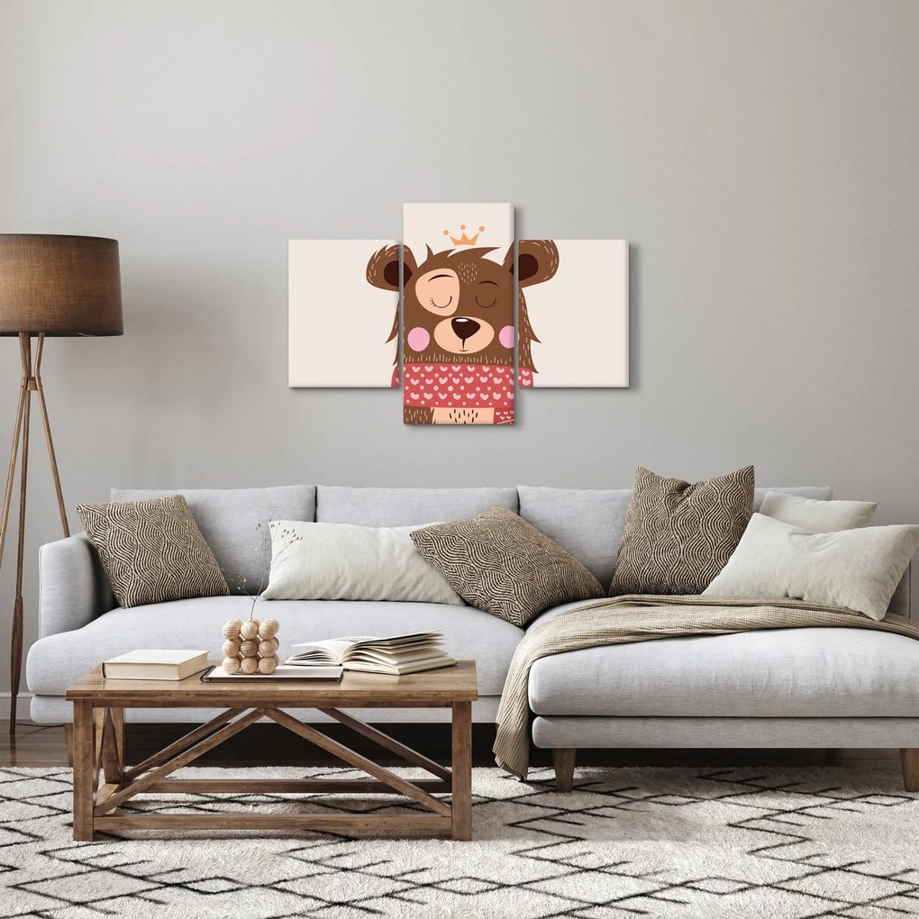 Kép - Teddy maci piros sállal (90x60 cm)
