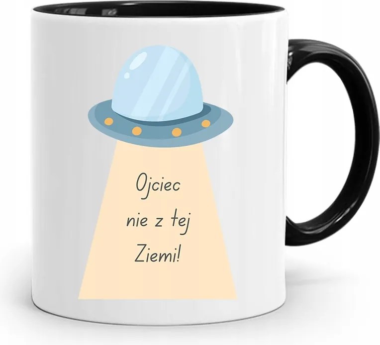 Fekete Bögre Apák Napi Ajándék Nem Ebből A Földből, fényképes nyomattal