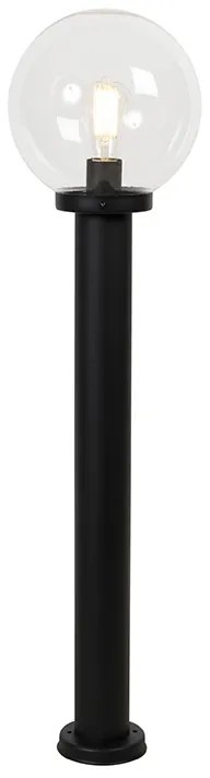 Álló kültéri lámpa fekete átlátszó gömbbel 100 cm IP44 - Sfera