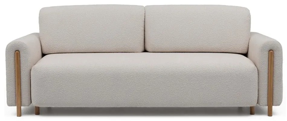 Szürkésbézs buklé kinyitható-tárolóhelyes kanapé 244 cm Arcadova – ELTAP