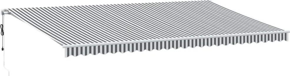 vidaXL antracitszürke-fehér LED-es automata napellenző 600 x 350 cm