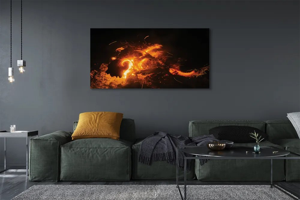 Canvas képek tűz sárkány 125x50 cm