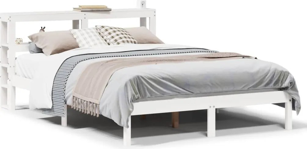 vidaXL fehér tömör fenyőfa ágy matrac nélkül 120 x 200 cm