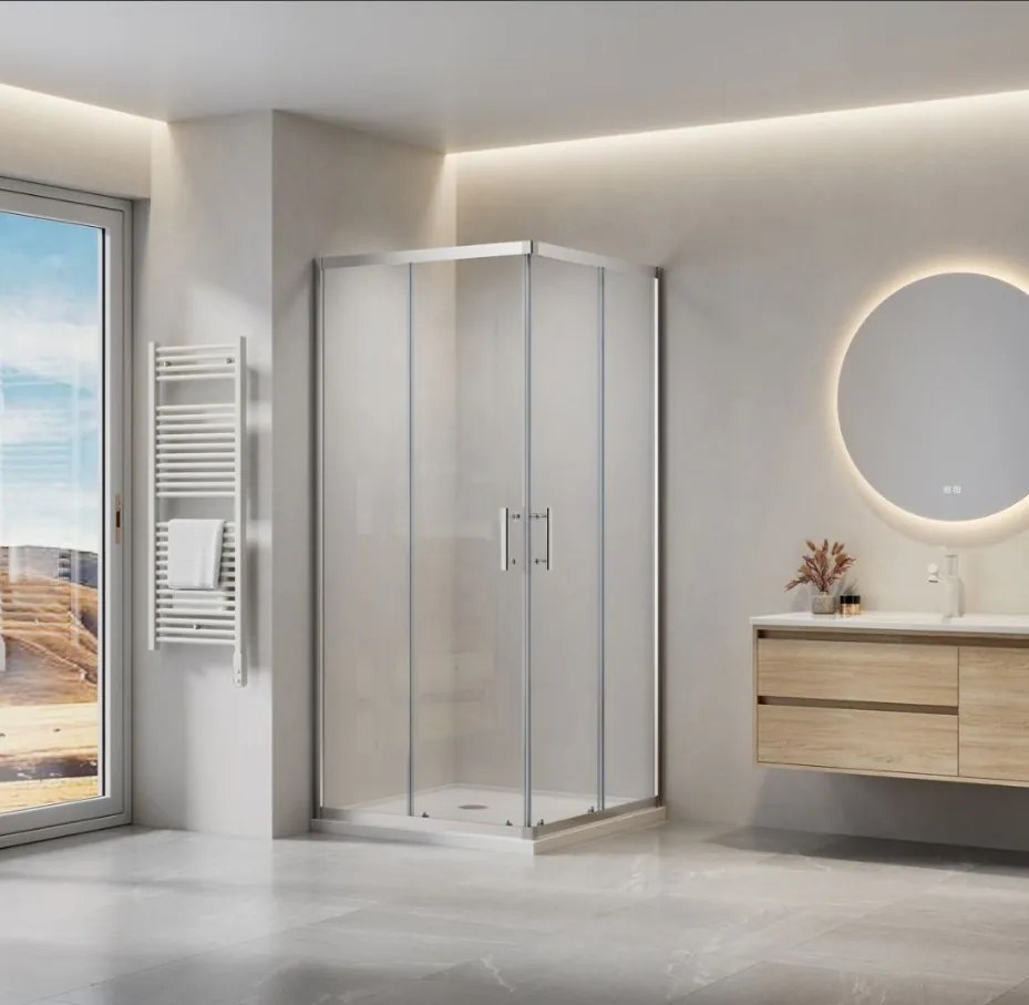 Viva AQUA Max Zuhanykabin SZÖGLETES - 6 mm víztiszta vízlepergető üveg - 90 x 90 x 190 cm