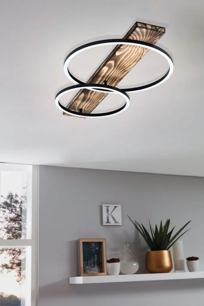 EGLO 99408 BOYAL Modern LED Mennyezeti Lámpa Barna, Fekete, Sötét Fa LED IP20