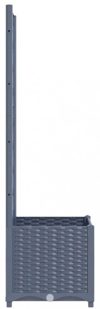 kék-szürke kerti virágláda ráccsal 40 x 40 x 136 cm PP