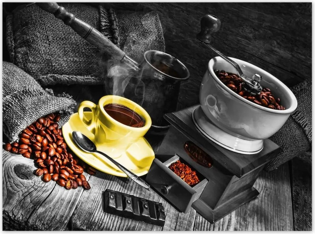 Plakátok 135x100 Sárga csésze kávé