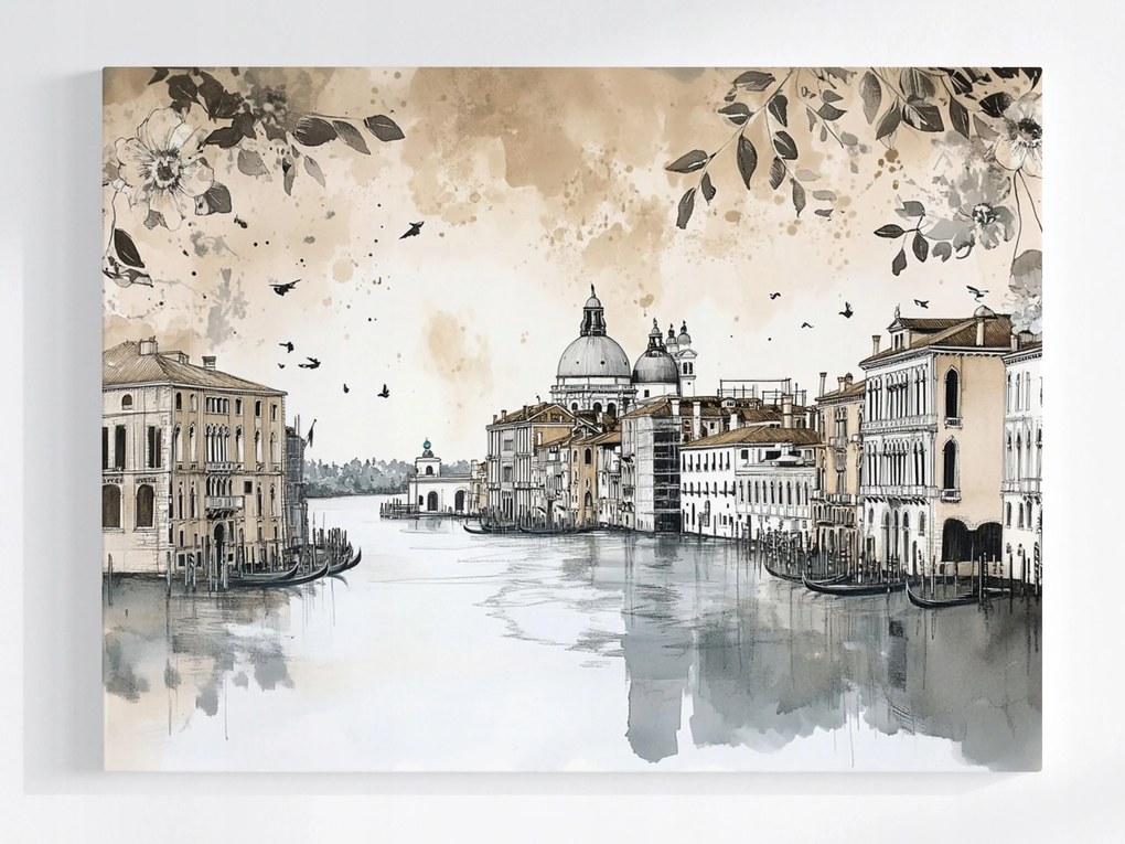 Poszter Város Panoráma Velence Canal Grande Vázlat 100x75