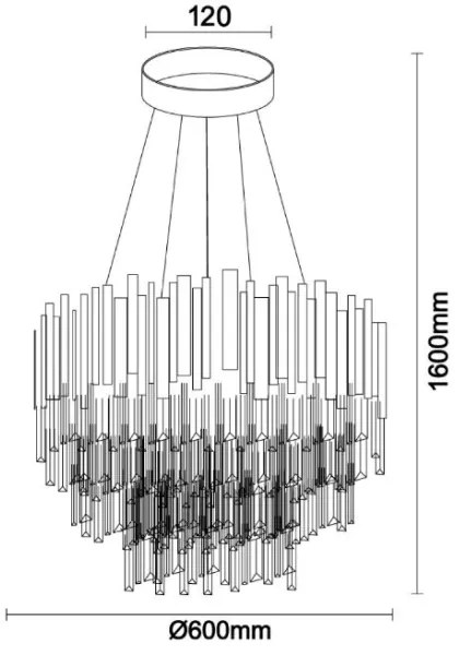 Brilagi - Kábelre függesztett PLAZA csillár 9xE14/40W/230V, átmérő 60 cm