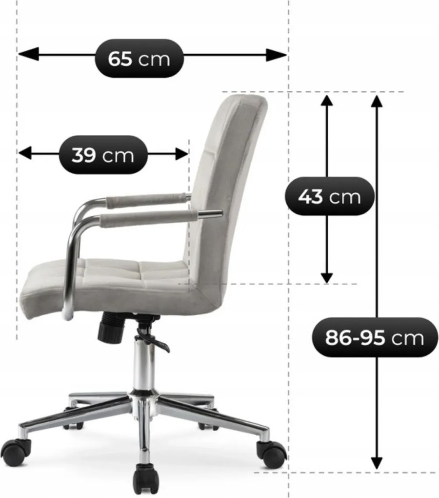 Forgószék ifjúsági szürke velúr. ASTRO