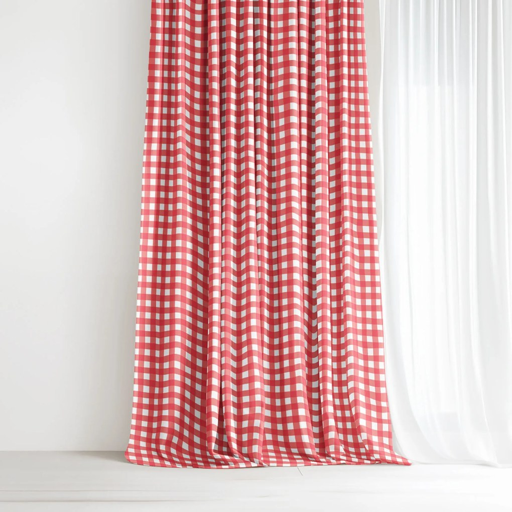 Goldea dekoratív drapéria - piros kockás 200x150 cm