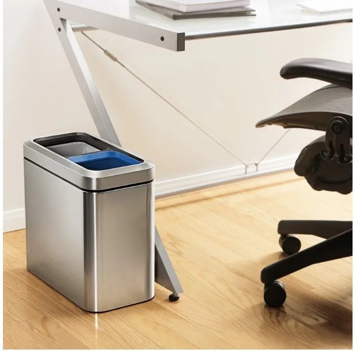 Rozsdamentes acél szemetes szelektív hulladékhoz 20 l - simplehuman
