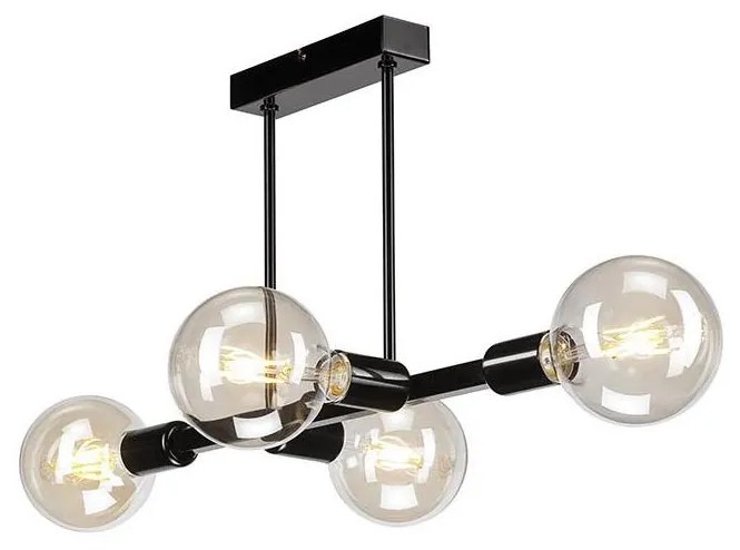 ASTRID mennyezeti lámpa 4xE27/60W/230V fekete, rúdon