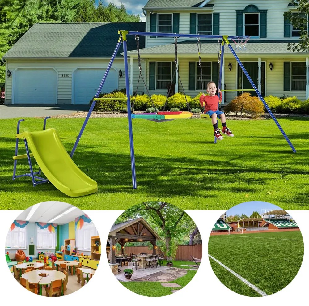 Hintaszett csúszdával