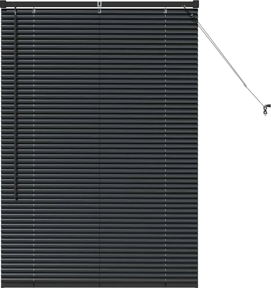 vidaXL Zsalugáter Redőnyök Fekete 130 x 90 cm Alumínium