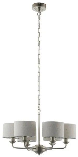 Endon 99151 - HIGHCLERE láncos csillár 6xE14/28W/230V szürke/matt króm