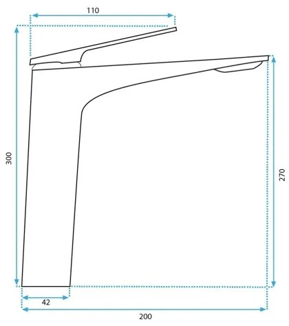 REA-B1126 - AVALON 30 cm fekete mosdó csaptelep