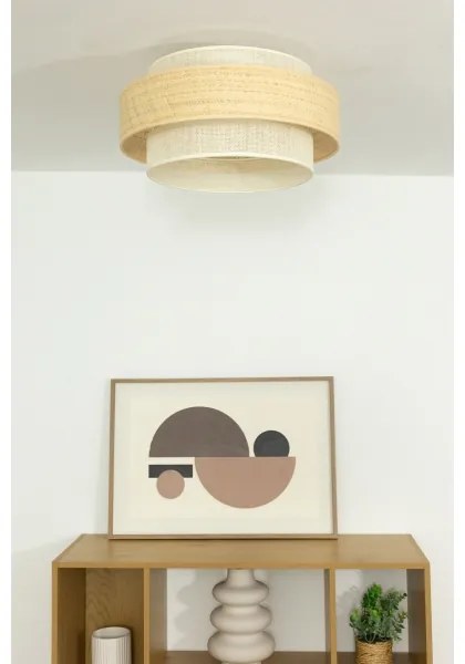 BOHO mennyezeti lámpa 1xE27/60W/230V átm. 40 cm juta/krémszínű