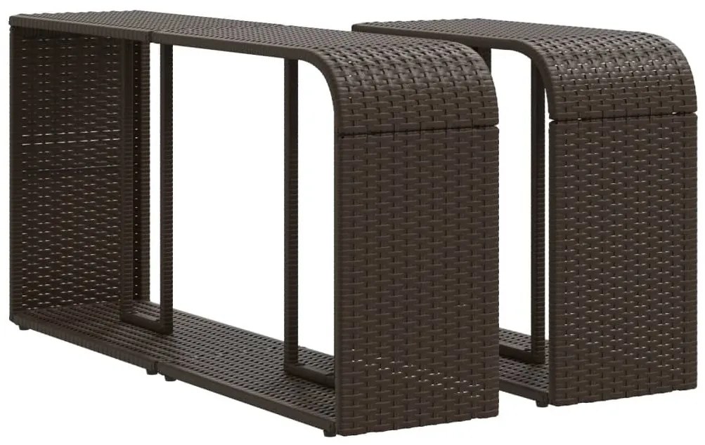 2 db barna polyrattan tárolópolc