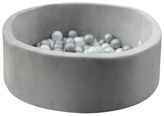 2Kids Toys - Gyerek száraz labdamedence labdákkal, 90 cm átmérő, szürke