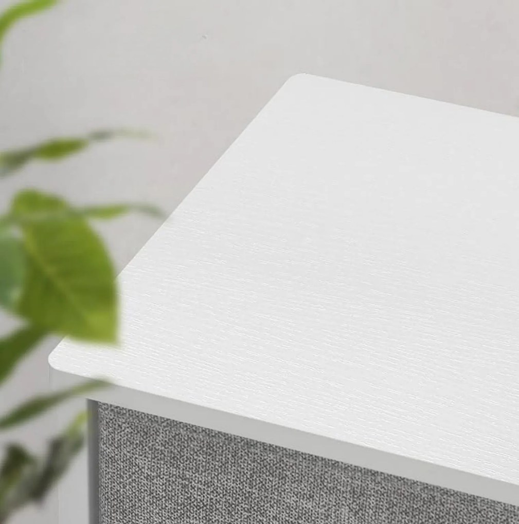 Komód fiókos tárolókkal TRENILO 80x81,5 cm, fehér/szürke