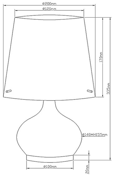 Fabas Luce 2533-34-102 - Asztali lámpa ADE 1xG9/25W/230V + 1xE14/60W