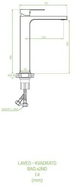Laveo Kvadrato, mosdócsaptelep h-285, króm, LAV-BLQ_02ND