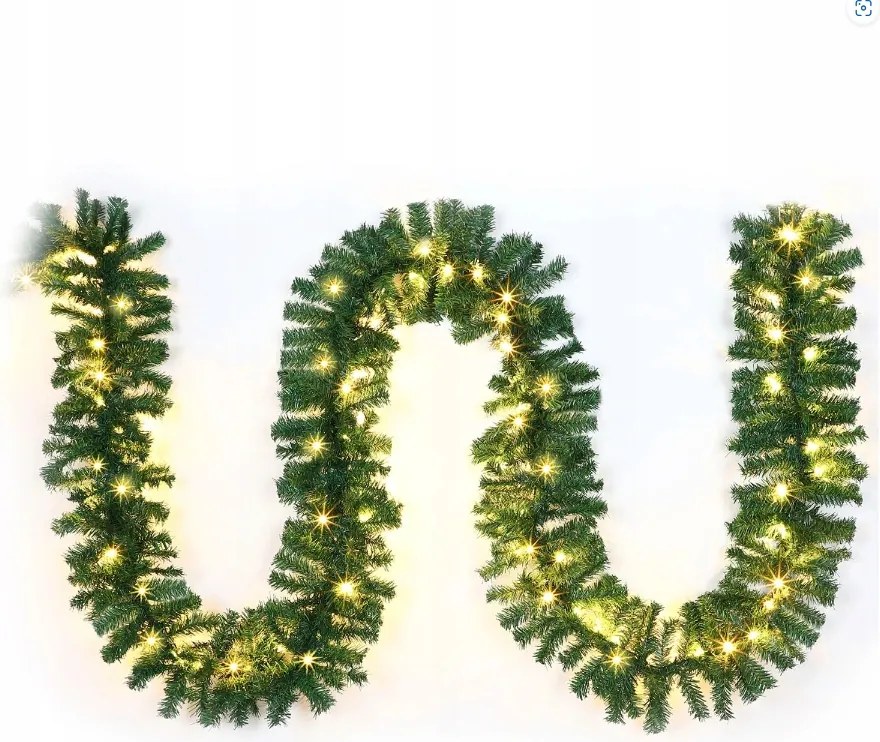 Karácsonyfa Fényfüzér Led Lámpákkal Lánc Zöld 2,7M