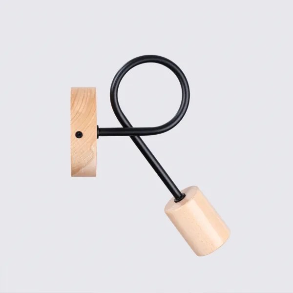 Sollux SL.1476 - Fali lámpa EMBER 1xE27/15W/230V fekete/bézs/bükkfa