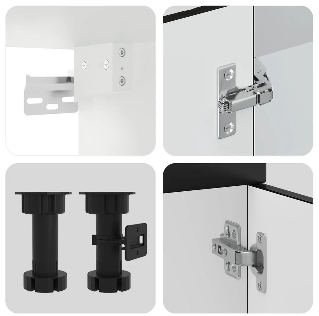 Konyhaszekrény Kalmar 2 pcs Fekete 80 x 46 x 81.5 cm Faanyag