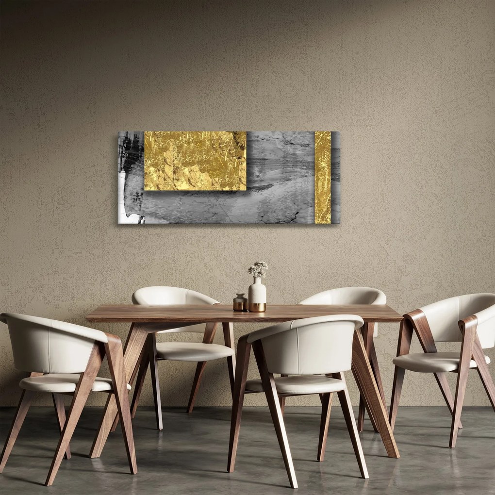 Kép - Arany négyzetek N⁰2 (120x50 cm)