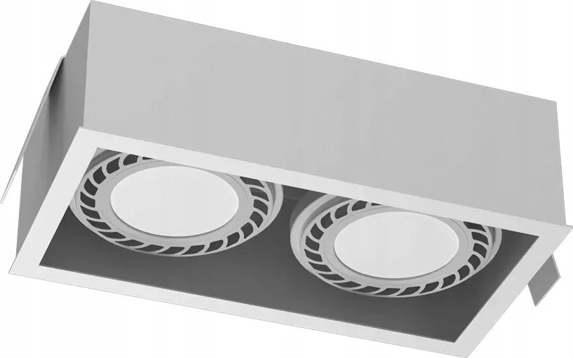 Lámpatest süllyesztett dupla fehér téglalap alakú 25 cm Brosline szem