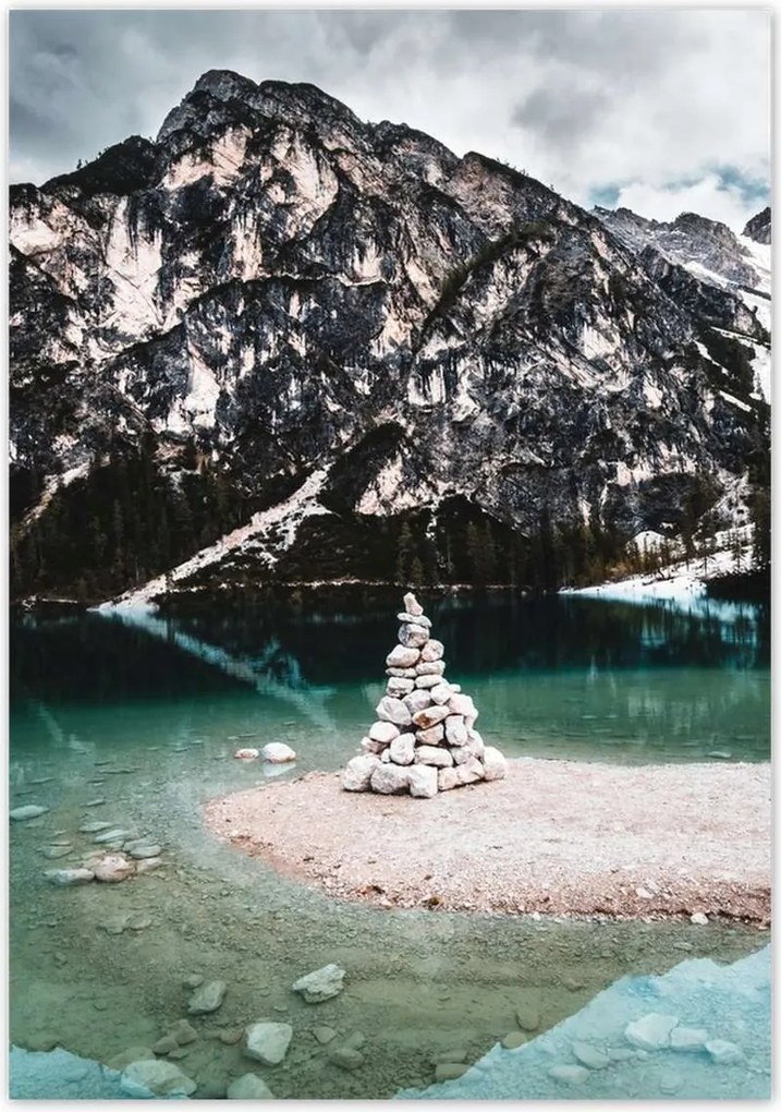 Poszterek 70x100 Hegyi tájkép tóval