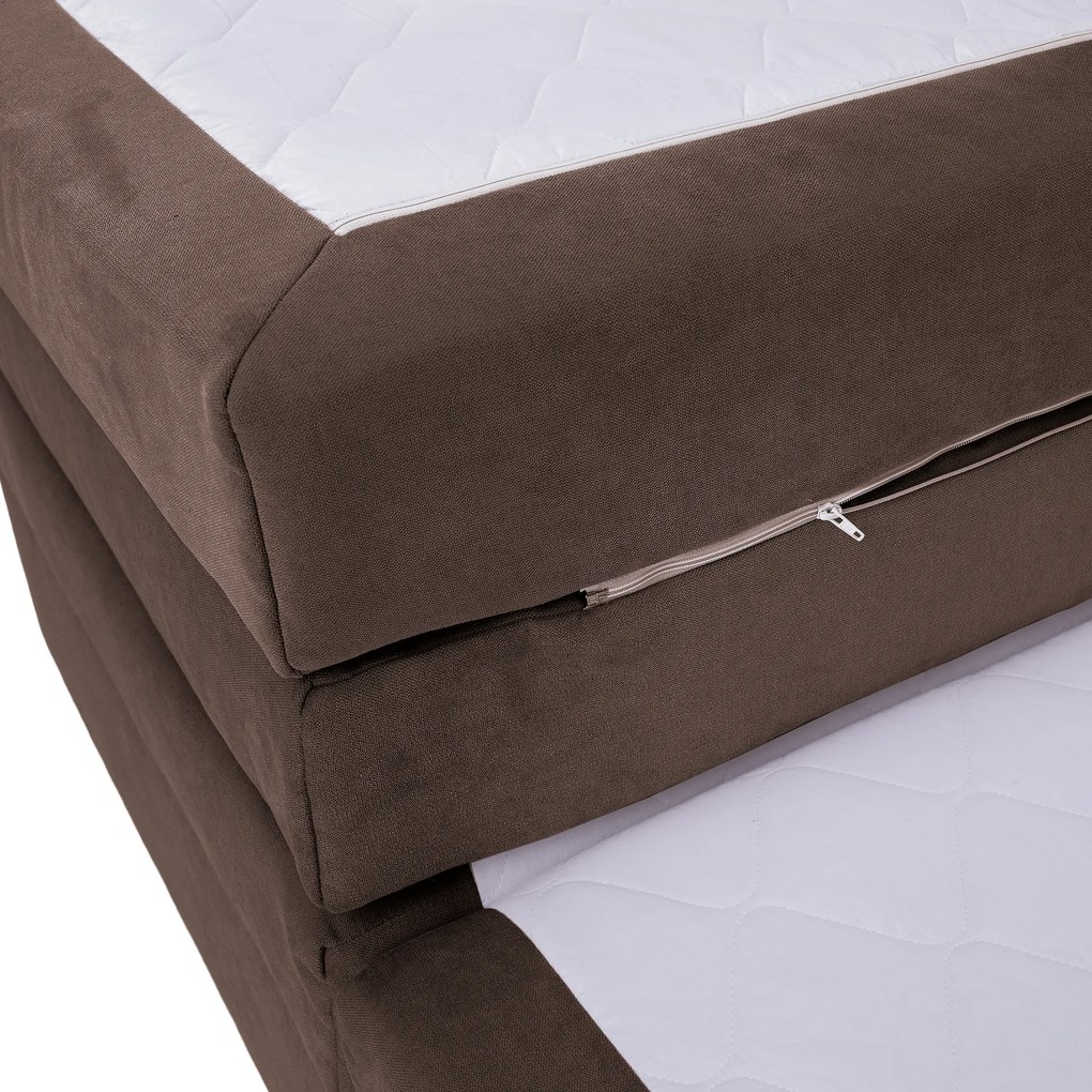 Boxspring ágy, 200x200, barna, APRIL